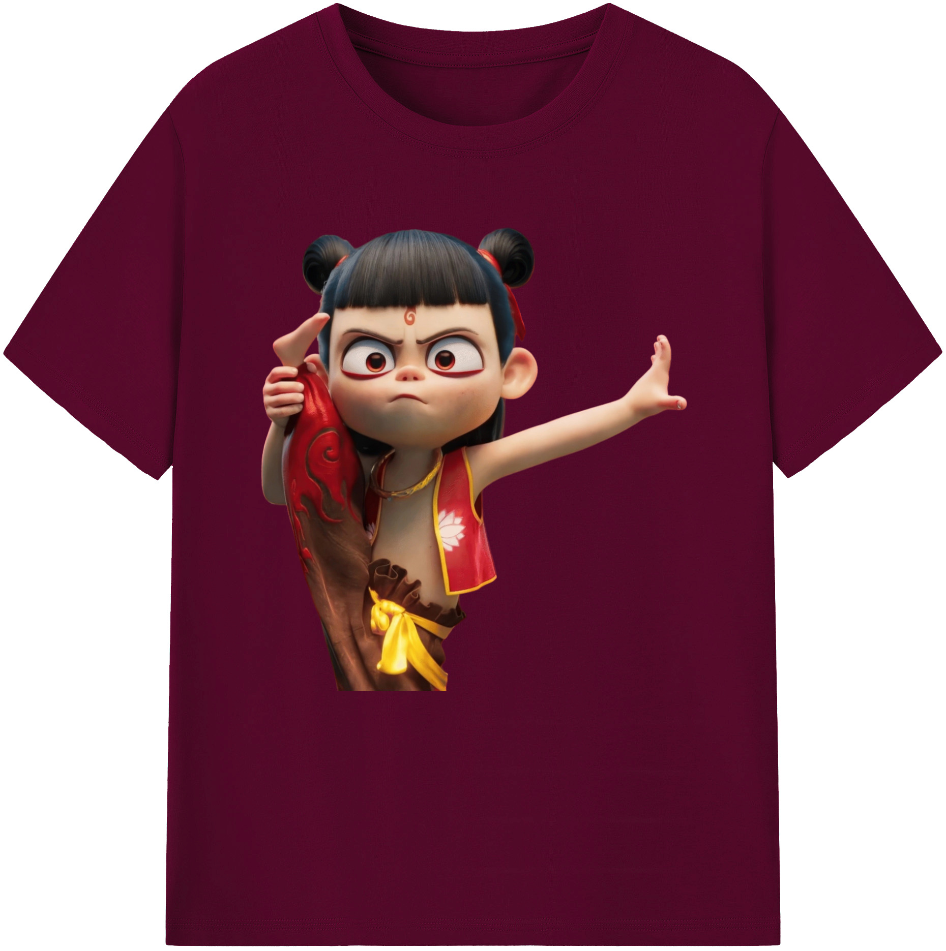 （画像用） Ne Zha 2 ナタ 魔童の大暴れ レディースカジュアルプリントTシャツ（綿100％）